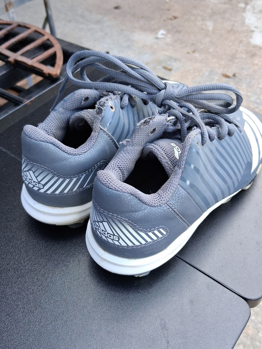 adidas Gray Striped Golf Sneakers